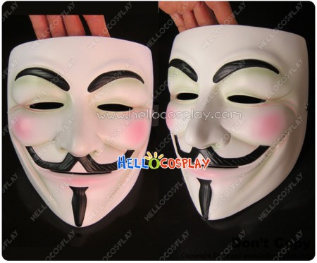 V For Vendetta Cosplay White Mask Halloween Prop