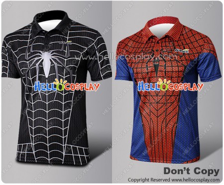 Spider Man Peter Parker Black Venom Cosplay Costume Polo Shirt