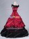 Southern Belle Civil War Ball Gown Formal Reenactment Stage Red Lolita Dress Costume