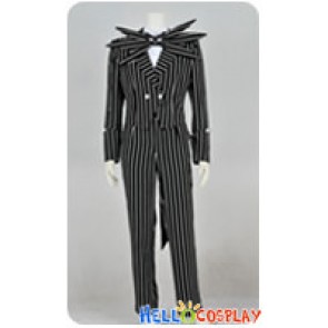 The Nightmare Before Christmas Cosplay Jack Skellington Black Stripe Suit Costume