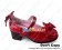 Princess Lolita Shoes Sweet Mirror Red Instep Strap Bows Lace Heart Shaped Buckle