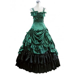 Southern Belle Lolita Ball Gown Prom Green Satin Dress