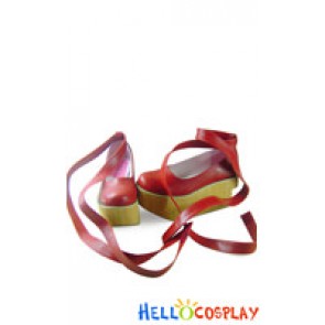 Wine Red NaNa Circle Straps Platform Punk Lolita Shoes