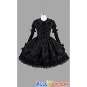 Gothic Lolita Punk Gorgeous Black Frill Dress