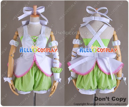 Vocaloid Cosplay Rin Kagamine Costume Uniform Green Pink