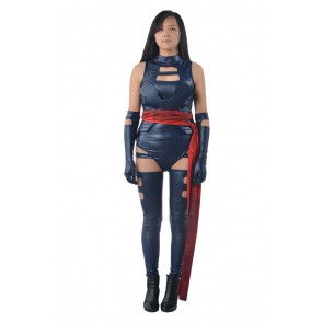 X Men Apocalypse Psylocke Cosplay Costume Jumpsuit Blue Ver