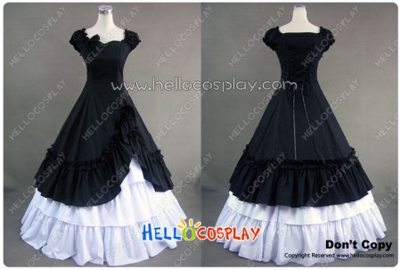 Southern Belle Cotton Evening Gown Black Lolita Dress