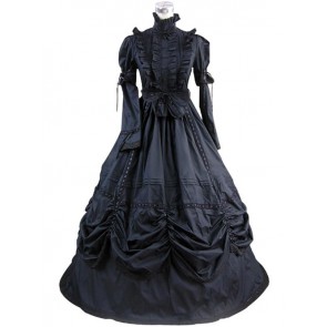 Gothic Cotton Lolita Black Dress Ball Gown Prom