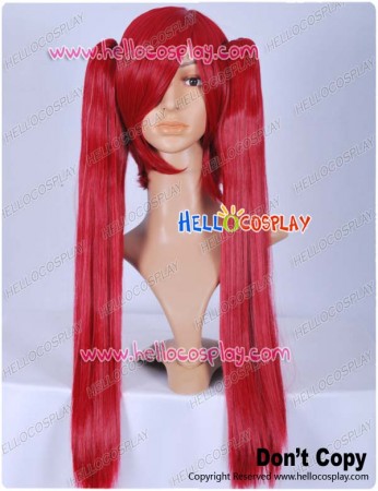 Red Cosplay Wig Clip On Ponytail