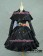 Gothic Lolita Cosplay Victorian Cape Reenactment Steampunk Stage Black Dress Costume