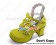 Creamy Yellow Three Bows Straps Chunky Princess Lolita Shoes
