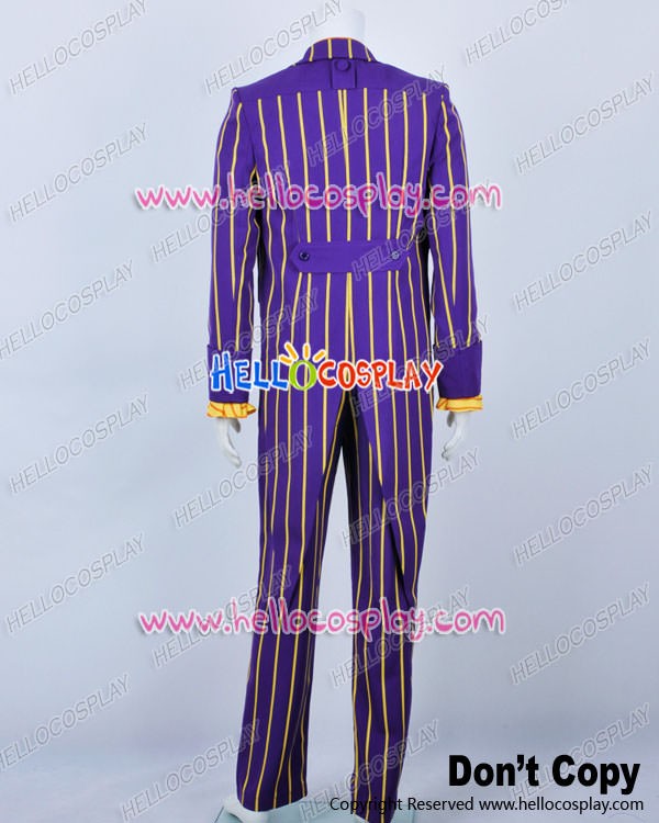 Batman Arkham Asylum Cosplay Joker Stripe Suit Costume New Ver