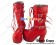 Matt Red Buckle Straps Lace Up Chunky Punk Lolita Boots