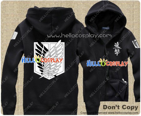 Attack On Titan Cosplay Shingeki No Kyojin Costume Eren Mikasa Scouting Legion Black Jacket Hoodie