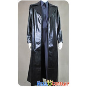 The Matrix Cosplay Neo Snake Grain Leather Coat Costume