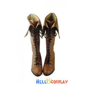 Light Brown Lace Up Daily Chunky Punk Lolita Boots