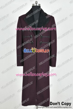 Doctor 11th Eleventh Dr Matt Smith Cosplay Costume Purple Trench Coat