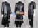 Resident Evil 5 Cosplay Albert Wesker Costume Leather Coat Black