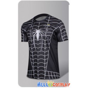 Spider Man Peter Parker Black Venom Cosplay Costume T Shirt