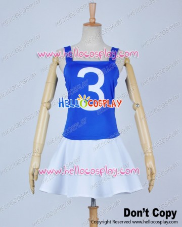 One Piece Cosplay Nami Plain White Blue Dress Costume