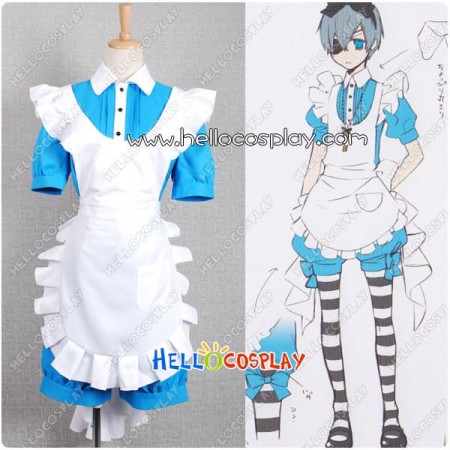Black Butler Ciel Cosplay Ciel Blue Maid Dress Costume