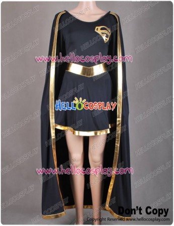 DC Comics Cosplay Dark Black Gold Girl Dress Costume