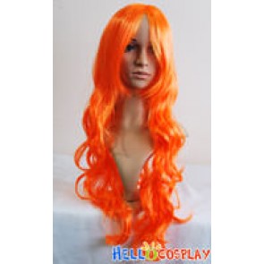Orange Cosplay Long Curly Hair Styles 001