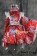 Lolita Cosplay Red Flowers Japan Kimono Maid Dress Costume