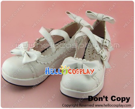 Matte White Ruffle Crossing Straps Platform Sweet Lolita Shoes