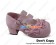 Matt Pink Bows Double Ruffle Straps Chunky Princess Lolita Shoes