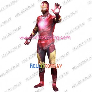 Iron Man Tony Stark Cosplay Costume Jumpsuit Red