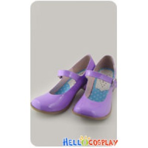 Mirror Purple Instep Strap Chunky Punk Lolita Shoes