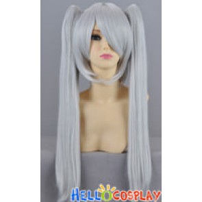 Silver Grey Cosplay Wig Clip-On Ponytails