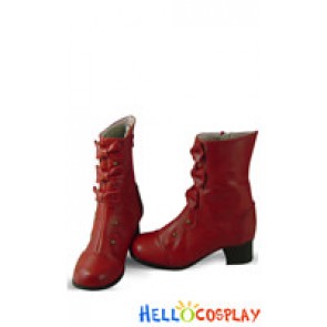 Red Three Bows Contracted Chunky Sweet Lolita Boots