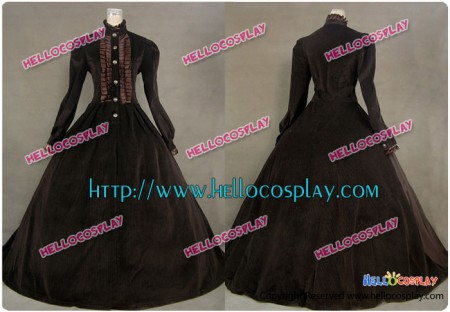 Civil War Victorian Punk Velvet Dress Ball Gown Prom