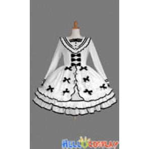 Gothic Lolita Punk Classic Sailor Collar White Dress