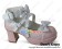 Pink And White Bow Lace Crisscross Ankle Straps PU Lolita Shoes
