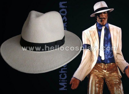 Michael Jackson White Fedora Cashmere Hat