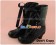 Matte Black Satin Lace Ruffle Chunky Princess Lolita Boots