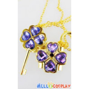 Shugo Chara Humpty Lock & Dumpty Key Cosplay Necklace Purple