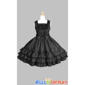 Gothic Lolita Punk Jumper Skirt Fluffy Cute Black Dress