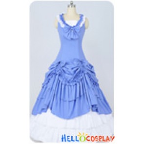 Southern Belle Ball Gown Blue White Wedding Lolita Dress