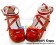 Red White Heart Shaped Buckles Platform Princess Lolita Shoes