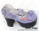 Purple Ruffle Bows Sweet Chunky Princess Lolita Shoes