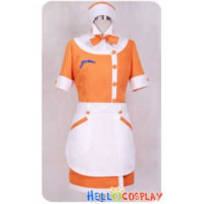 LovePlus Cosplay Nene Anegasaki Orange Maid Uniform Costume