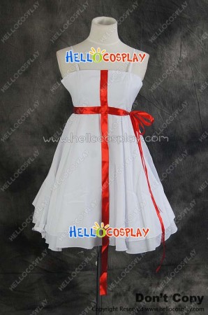 Guilty Crown Cosplay Inori Yuzuriha White Sling Dress Costume