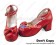 Red Ruffle Bow Contract Chunky Sweet Lolita Shoes