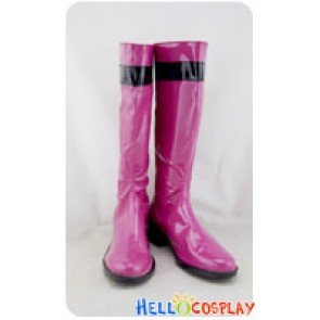 Tokusou Sentai Dekaranger Cosplay Pink Pleather Boots