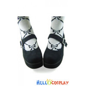 Black Suede NaNa Strap Platform Punk Lolita Shoes