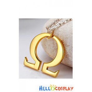God Of War Cosplay Symbol Omega Silver Necklace Pendant Gold